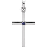 Birthstone Cross Pendant