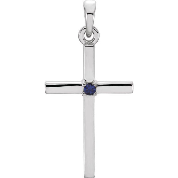 Birthstone Cross Pendant