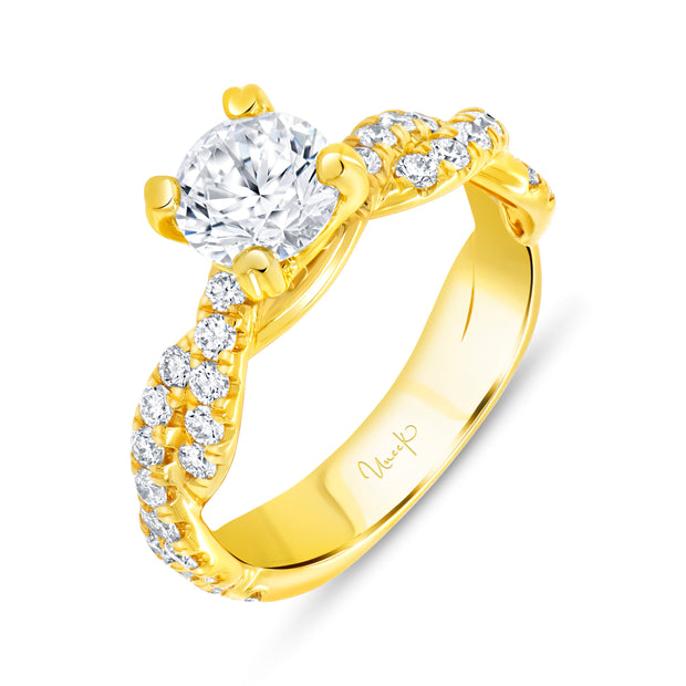 Uneek Us Collection Twist Engagement Ring