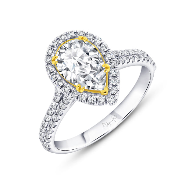 Uneek Unity Collection Halo Pear Shaped Diamond Engagement Ring