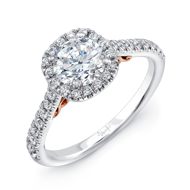 Uneek Amore Collection Halo Round Engagement Ring