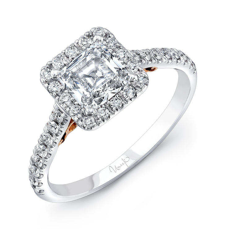 Uneek Amore Collection Halo Princess Engagement Ring
