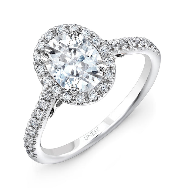 Uneek Amore Collection Halo Oval Engagement Ring