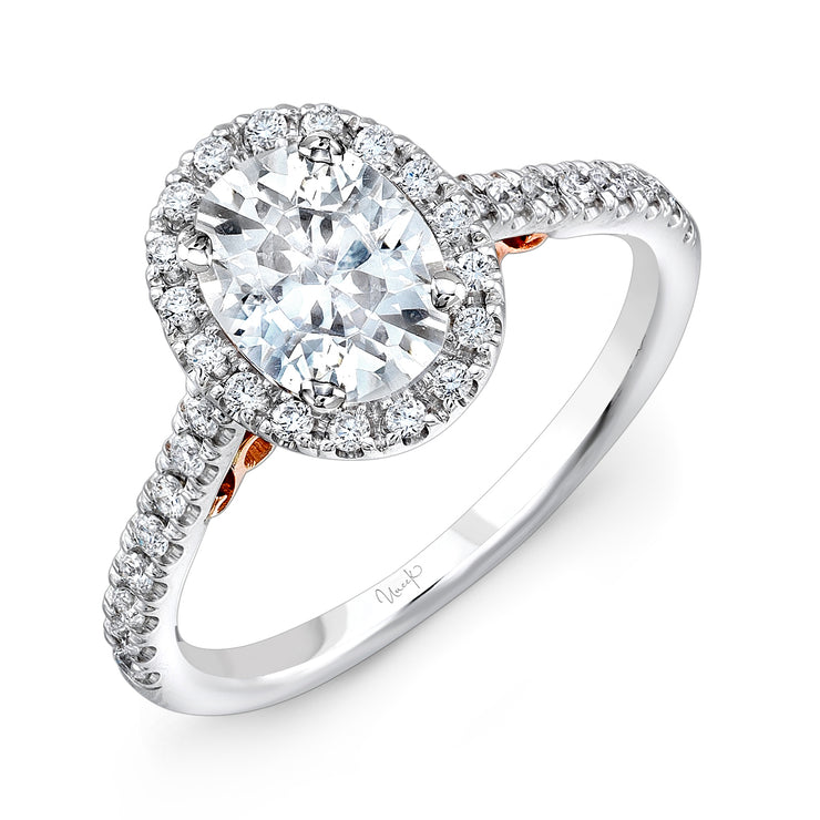 Uneek Amore Collection Halo Oval Engagement Ring