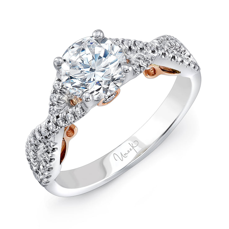 Uneek Amore Collection Twist Round Engagement Ring