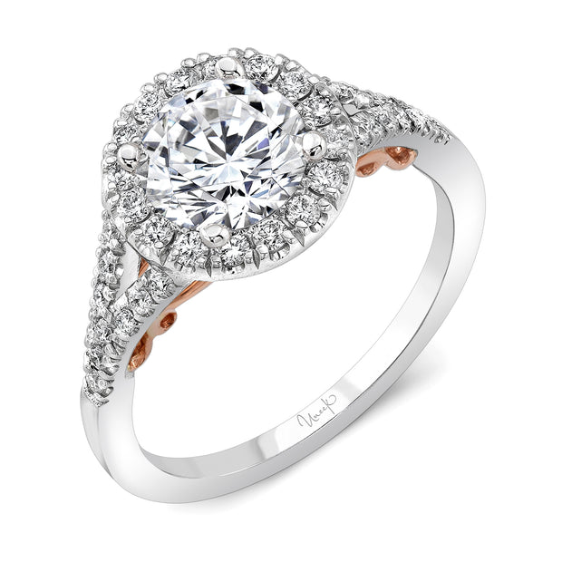 Uneek Amore Collection Split Round Engagement Ring