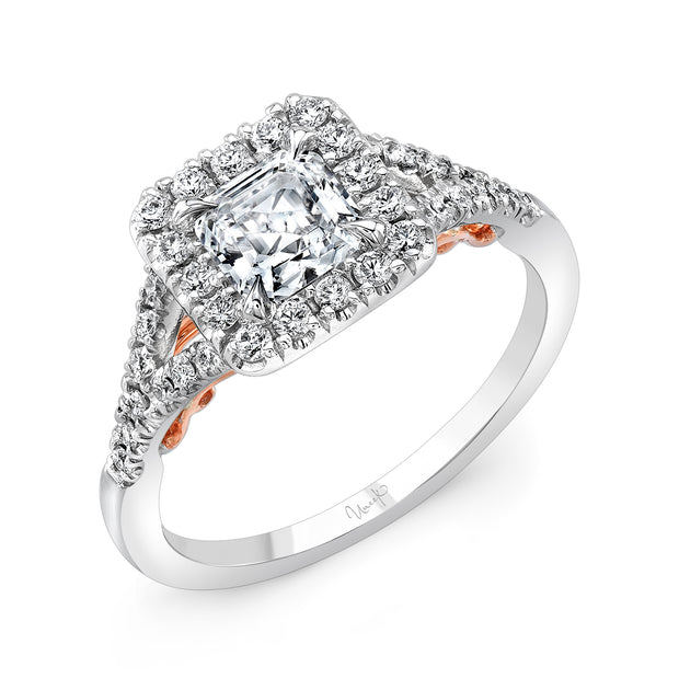 Uneek Amore Collection Halo Princess Engagement Ring