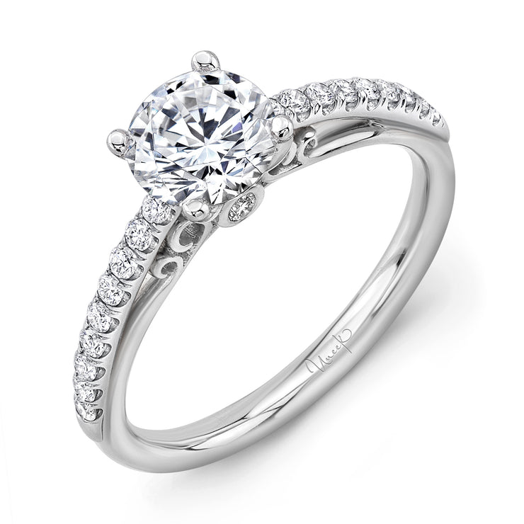 Uneek Amore Collection Straight Round Engagement Ring