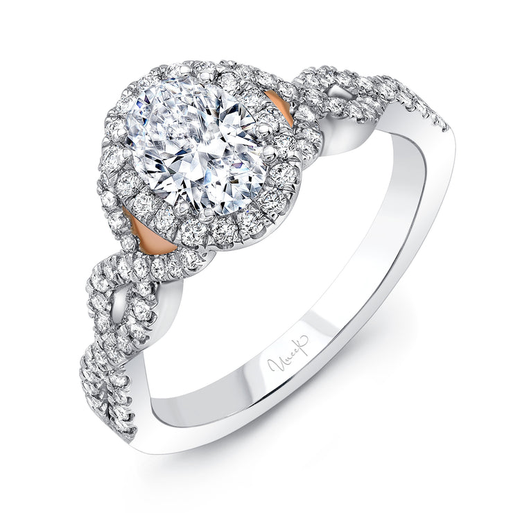 Uneek Amore Collection Halo Oval Engagement Ring