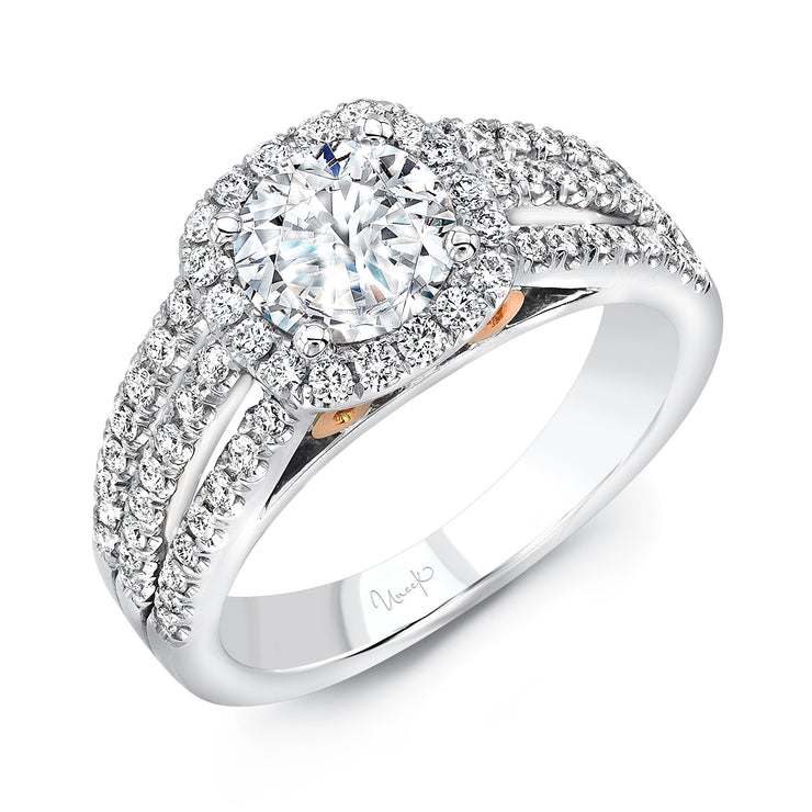 Uneek Amore Collection Halo Round Engagement Ring