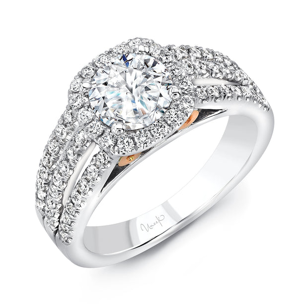 Uneek Amore Collection Halo Round Engagement Ring