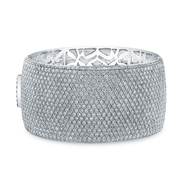 Uneek 19-Row Wide Pave Diamond Cuff Bracelet