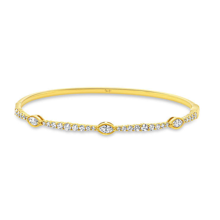 Uneek Timeless Collection Bezel Clasp Bangle