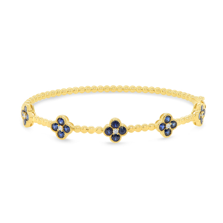 Uneek Precious Collection Clover Clasp Bangle