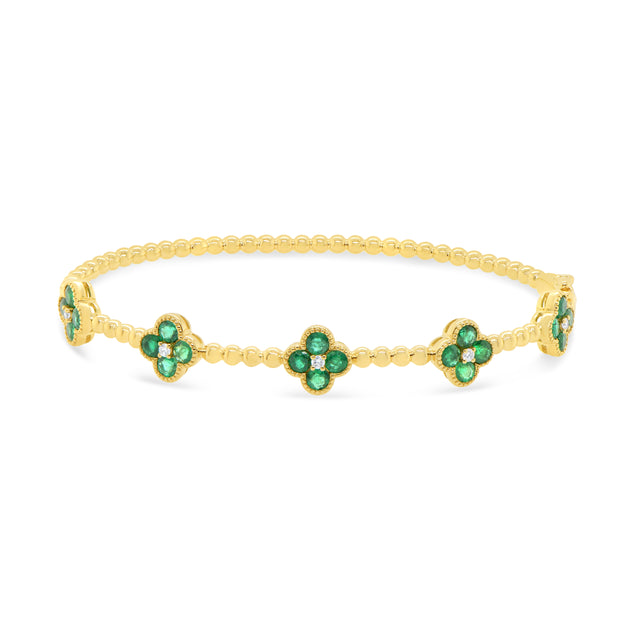 Uneek Precious Collection Clover Clasp Bangle