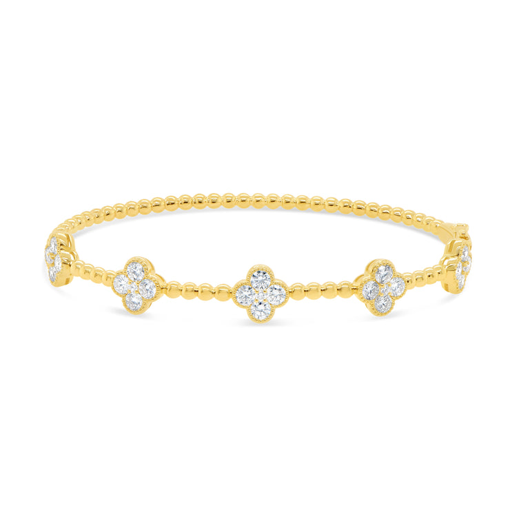 Uneek Alexandria Collection Clover Clasp Bangle