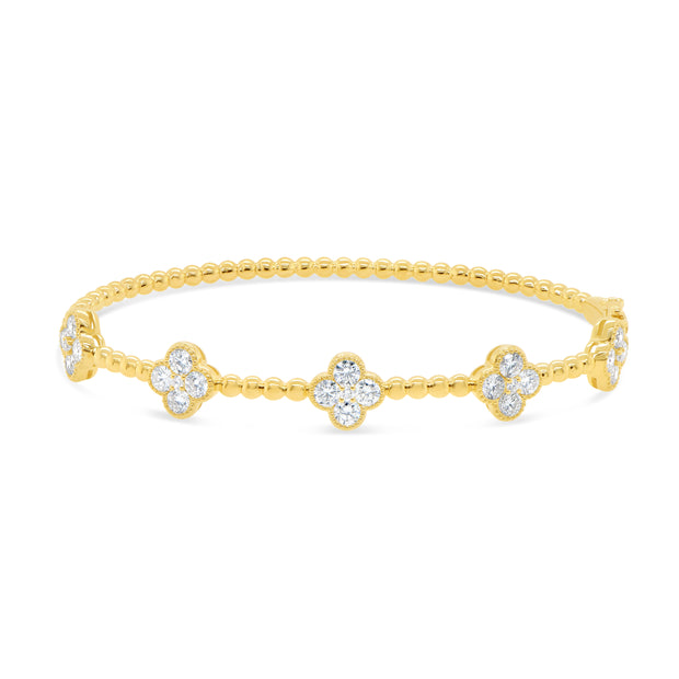 Uneek Alexandria Collection Clover Clasp Bangle