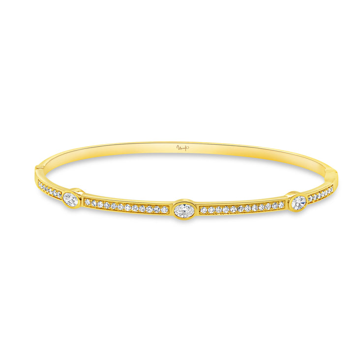 Uneek Alexandria Collection Bezel Clasp Bangle