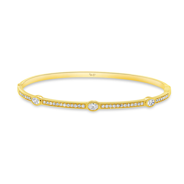 Uneek Alexandria Collection Bezel Clasp Bangle