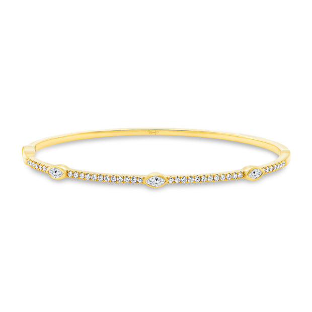 Uneek Timeless Collection Bezel Clasp Bangle