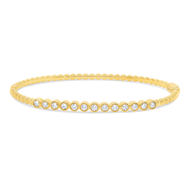 Uneek Stackable Collection Bezel Clasp Bangle