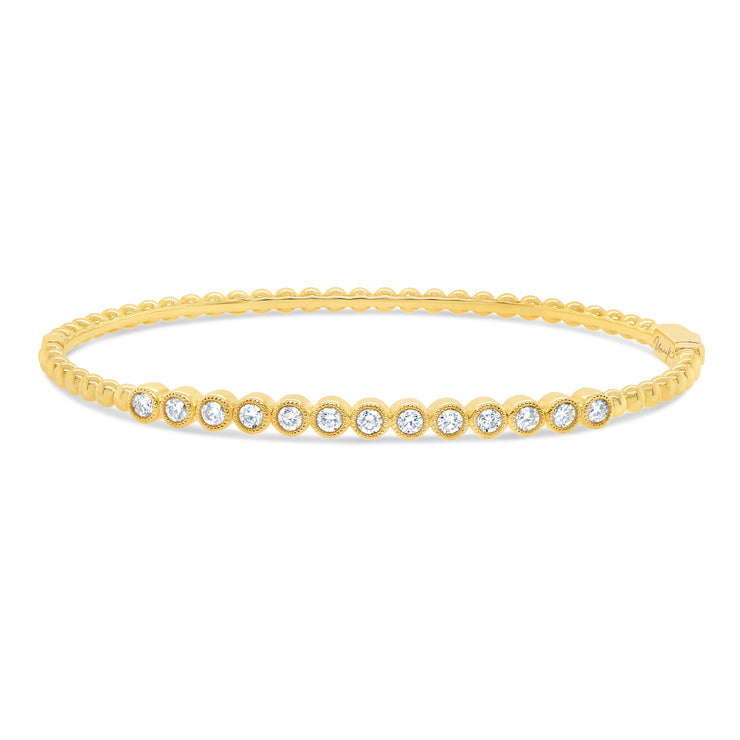 Uneek Stackable Collection Bezel Clasp Bangle
