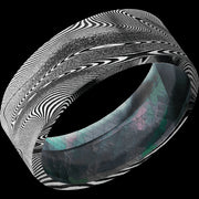 8 mm wide Flat Tightweave band featuring a Black Mother of Pearl sleeve.
