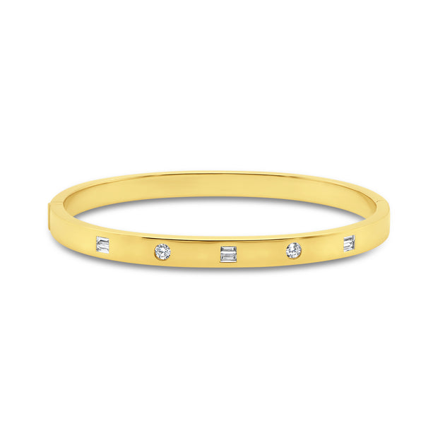 Uneek Stackable Collection Bezel Clasp Bangle