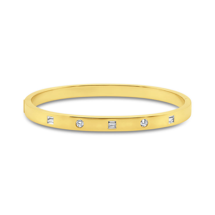 Uneek Stackable Collection Bezel Clasp Bangle