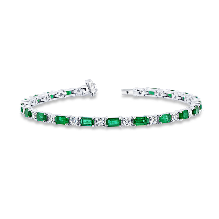 Uneek Precious Collection Emerald Emerald Link Bracelet