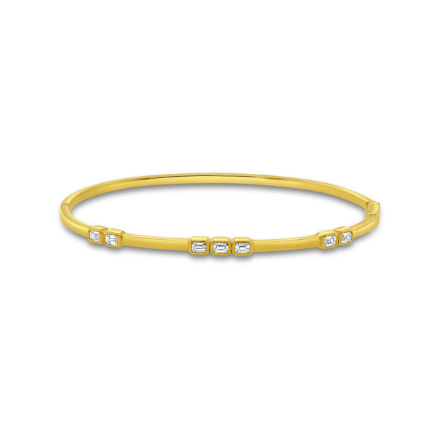 Uneek Stackable Collection Bezel Clasp Bangle
