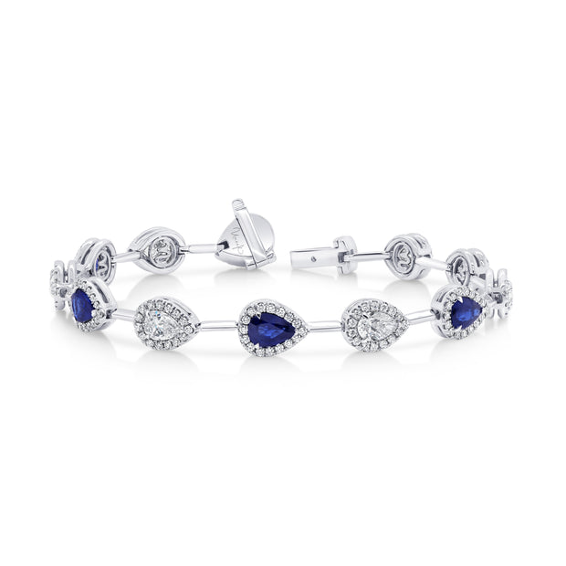 Uneek Precious Collection Halo Pear Link Bracelet