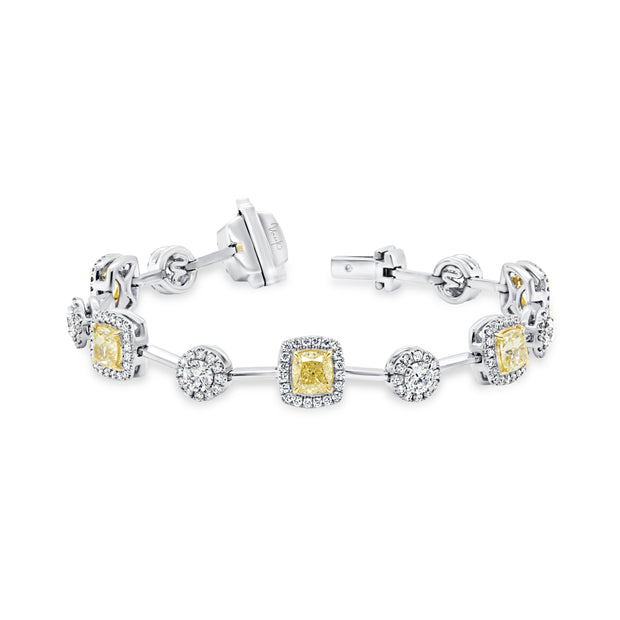 Uneek Natureal Collection Fancy Light Yellow Diamond Link Bracelet