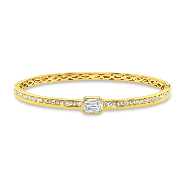 Uneek Alexandria Collection Bezel Clasp Bangle
