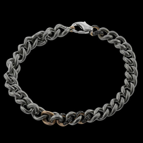 Gent Bracelet in 14k Gold with Diamonds