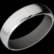 6 mm wide Domed Bevel Cobalt Chrome band featuring a Gun Metal Grey sleeve.