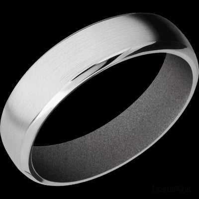 6 mm wide Domed Bevel Cobalt Chrome band featuring a Gun Metal Grey sleeve.