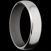 6 mm wide Domed Bevel Cobalt Chrome band featuring a Gun Metal Grey sleeve.