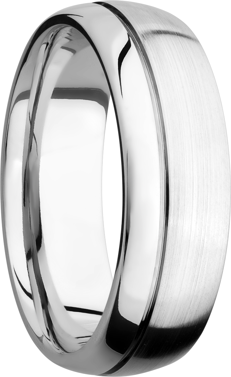 Cobalt chrome 7mm domed band with 1, .5mm off-center groove