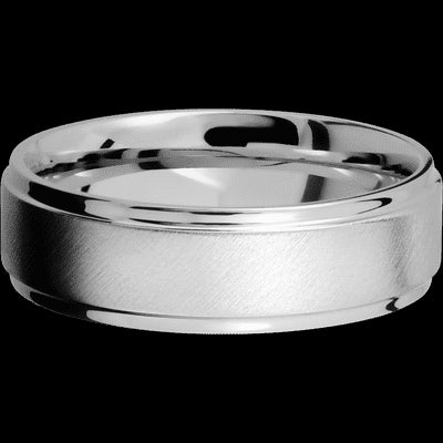 7 mm wide Flat Grooved Edges Cobalt Chrome band.
