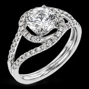 Engagement Ring in Platinum with Diamonds