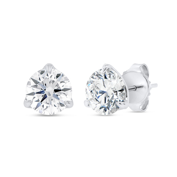 Uneek Signature Collection Solitaire Round Diamond Stud Earrings