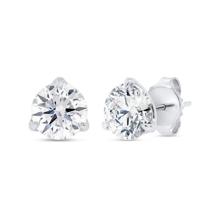 Uneek Signature Collection Solitaire Round Diamond Stud Earrings