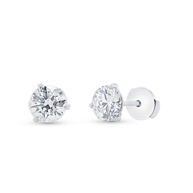 Uneek Signature Collection Solitaire Round Diamond Stud Earrings