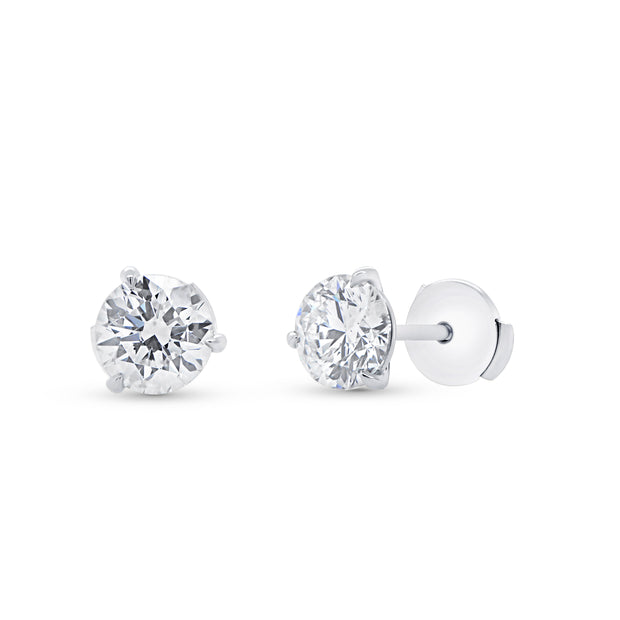 Uneek Solitaire Round Diamond Stud Earrings
