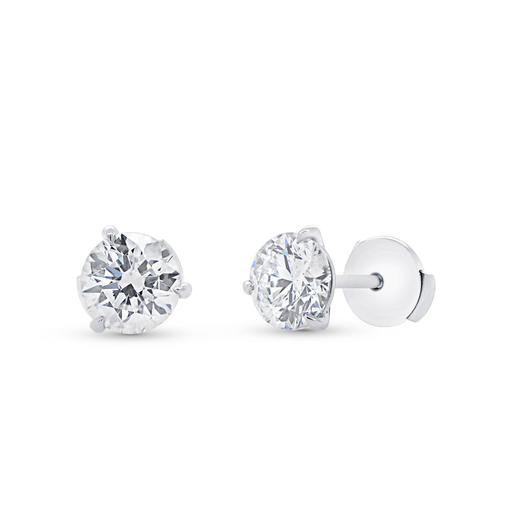 Uneek Solitaire Round Diamond Stud Earrings