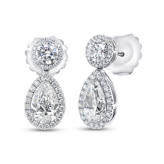 Uneek Timeless Collection Halo Pear Shaped Anniversary Earrings