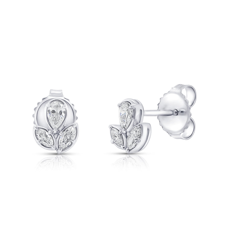 Uneek Alexandria Collection Bezel Stud Earrings