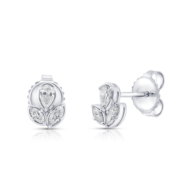 Uneek Alexandria Collection Bezel Stud Earrings