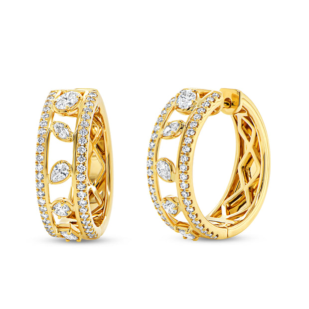 Uneek Alexandria Collection Huggie Earrings